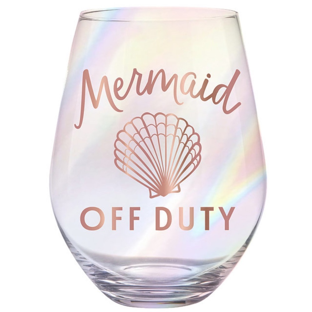 “Mermaid off Duty” Jumbo Stemless Wine Glass
